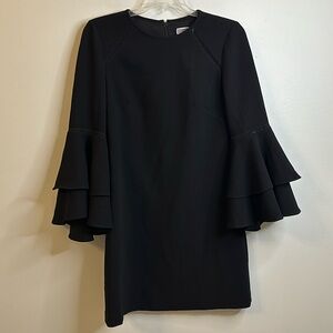 Chelsea28 size 2P, black bell sleeve mini dress